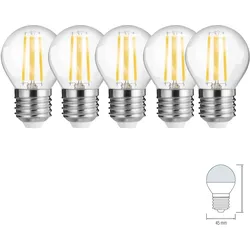 Aigostar 4 Watt E27 Mini LED Filament Leuchtmittel Birne 400 Lumen Klar Glas 5 Stück Neutralweiß