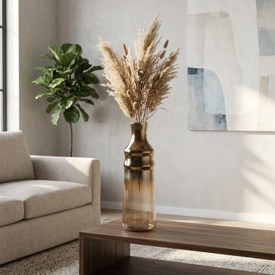 Sagebrook Home Decorative Tall Glass Vase with Gradient Detailing - Brown