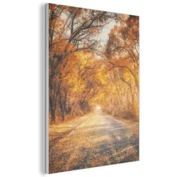 AKUSTIKBILD Wald - Herbst - Bäume - Waldweg - Natur Wanddeko 70x100 cm