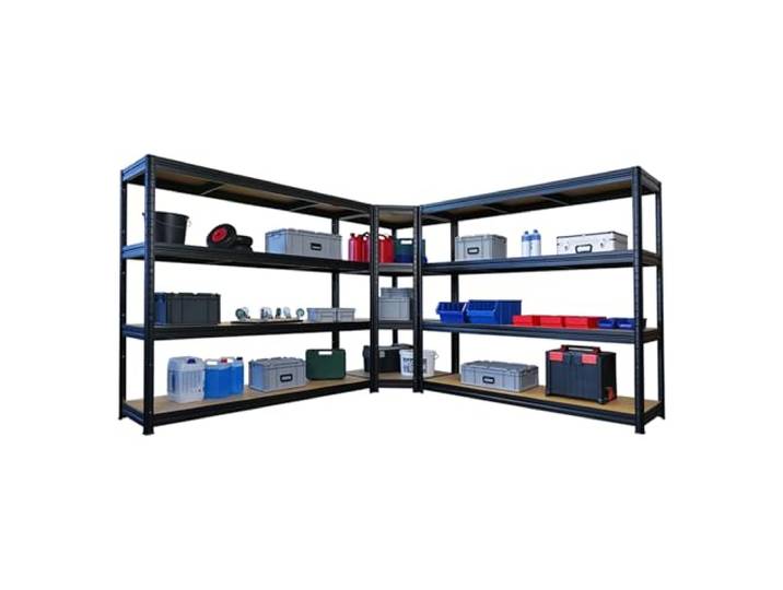 PROREGAL Mega Deal Dino 1x Eckregal 180x90x60cm & 2X Schwerlastregal 180x200x60cm, Schwarz, Fachlast 400 kg, Stehend, Metall, Lagerregal, Kellerregal, Steckregal, Garagenregal