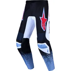 Alpinestars Fluid Drag, Textilhose - Schwarz/Weiß/Hellblau/Neon-Rot - 40