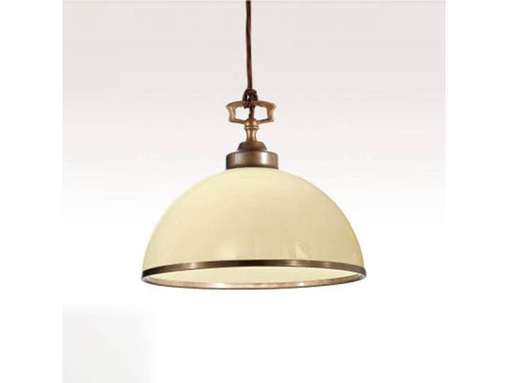Cremasco Glas Hängelampe LA BOTTE, dimmbar, bronze / altmessing, für Wohn- / Esszimmer, Messing, Landhaus / Rustikal, Pendelleuchte