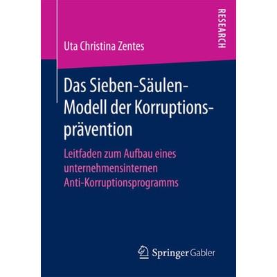 Das Sieben-Säulen-Modell der Korruptionsprävention, Taschenbuch von Uta Christina Zentes, Springer Fachmedien Wiesbaden GmbH, 978-3-658-17842-0