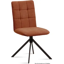 ESSZIMMERSTUHL (8er-Set) Drucy 47x91x60 Schwarz/Cognac