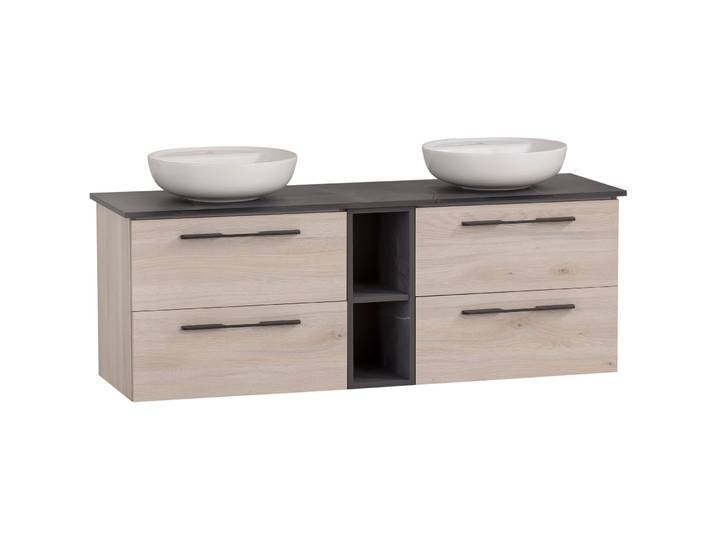 Waschtisch mit Lavabo Maxin sand Holz B 148.2 T 45 cm H 65.4 cm - Material: Holzwerkstoff - Waschtisch mit Lavabo