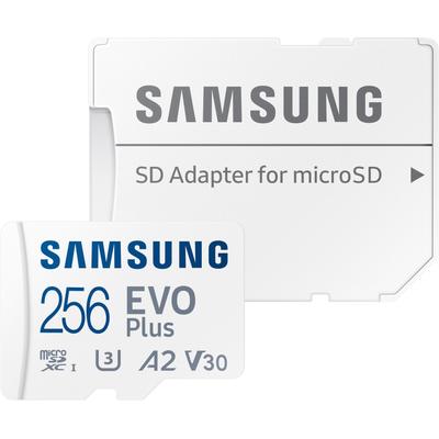 SAMSUNG Speicherkarte "EVO Plus (2024) inkl. SD-Adapter", weiß, 256 GB, Speicherkarten