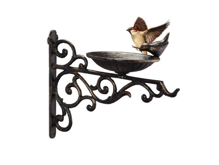 Relaxdays Vogeltränke Gusseisen Wand
