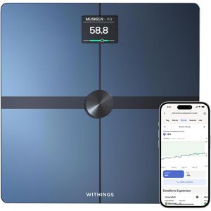 Withings Personenwaage Body Smart, App-fähig & BMI-Analyse, digital mit LCD-Anzeige, Körperfettanalyse, schwarz, 200 kg