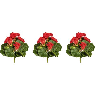 Kunstblume CREATIV GREEN "Minigeranie", rot, H:24cm, Obermaterial: 85% Polyester, 15% Polyethylen, Kunstpflanzen