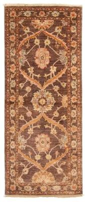 ECARPETGALLERY Hand-knotted Peshawar Oushak Dark Brown Wool Rug - 2'9 x 6'9
