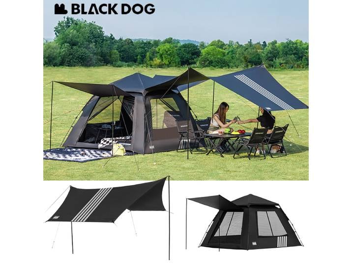 Tente automatique Naturehike BLACKDOG, modèle Trap, pour 6 à 8 personnes, revêtement noir imperméable, installation rapide, camping en plein air, protection UV, nouvelle tente