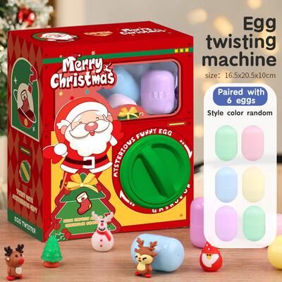 Tiny Tots Teens Trends Prize Dispenser Game, Capsule Vending Machine Toy, Christmas Surprise Eggs Blind Box santa Claus