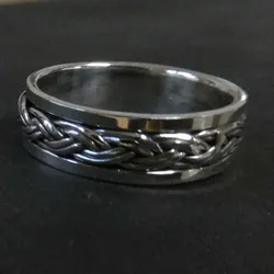 Drachensilber Spinner Ring Keltenknoten drehbarer Innenring 925 Silber 53 - Silber