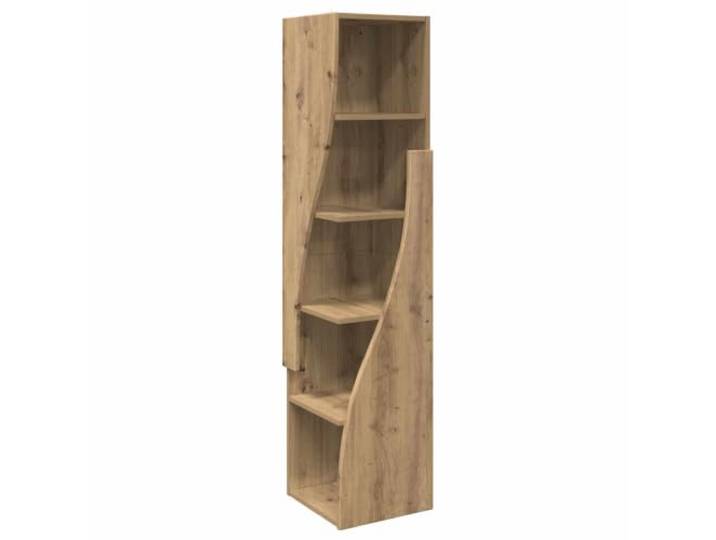 HKLGBVCR Eckschrank, 32 x 32 x 140 cm, Holz, Eiche handgefertigt Minimalistisches Design, matte Oberfläche, klare Linien, Aufbewahrung von Büchern und dekorativen Gegenständen