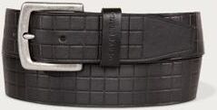 Lucky Brand Grid Tooled Embossed Leather Belt - Men's Accessories Belts in Black, Size 38