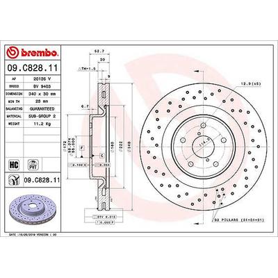 Brembo 1x Bremsscheibe [Hersteller-Nr. 09.C828.11] für Subaru