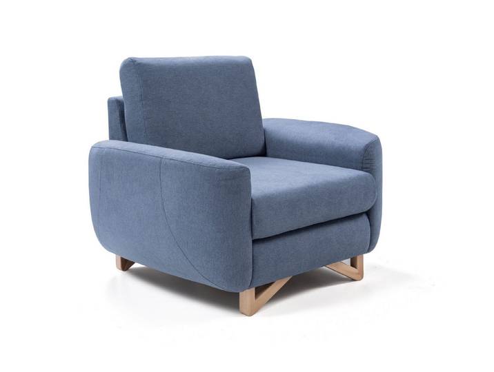 Goldstoff Sessel Wohnzimmer Relaxsessel mit Komfort Armchair Design (1-St), Moderner Wohnzimmersessel Blau Komfort Sessel