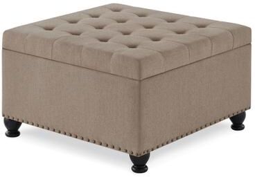 Toswin Large Upholstered Button Tufted Square Storage Ottoman with Nail Trims
