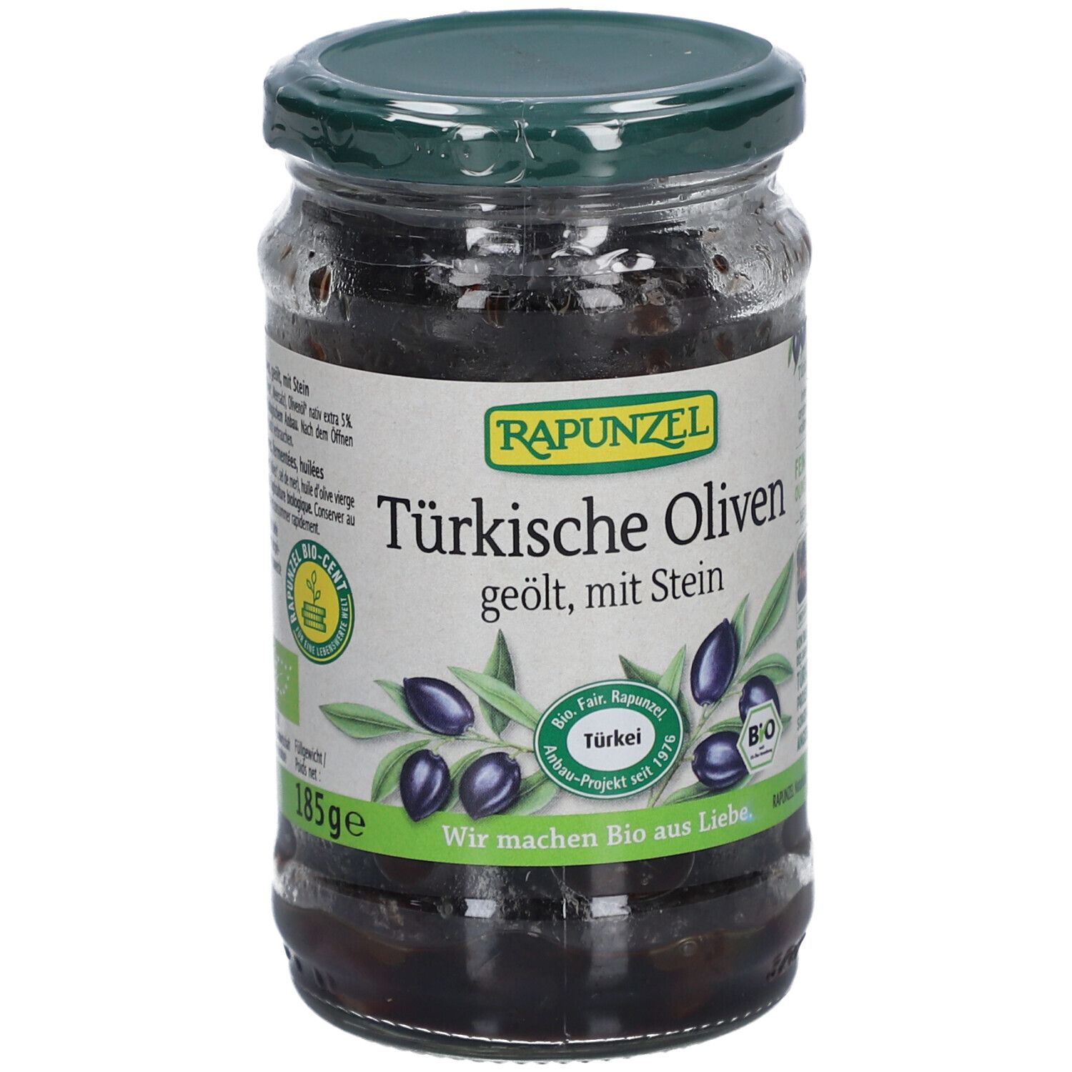 Rapunzel Oliven schwarz, mit Stein geölt 185 g Futter