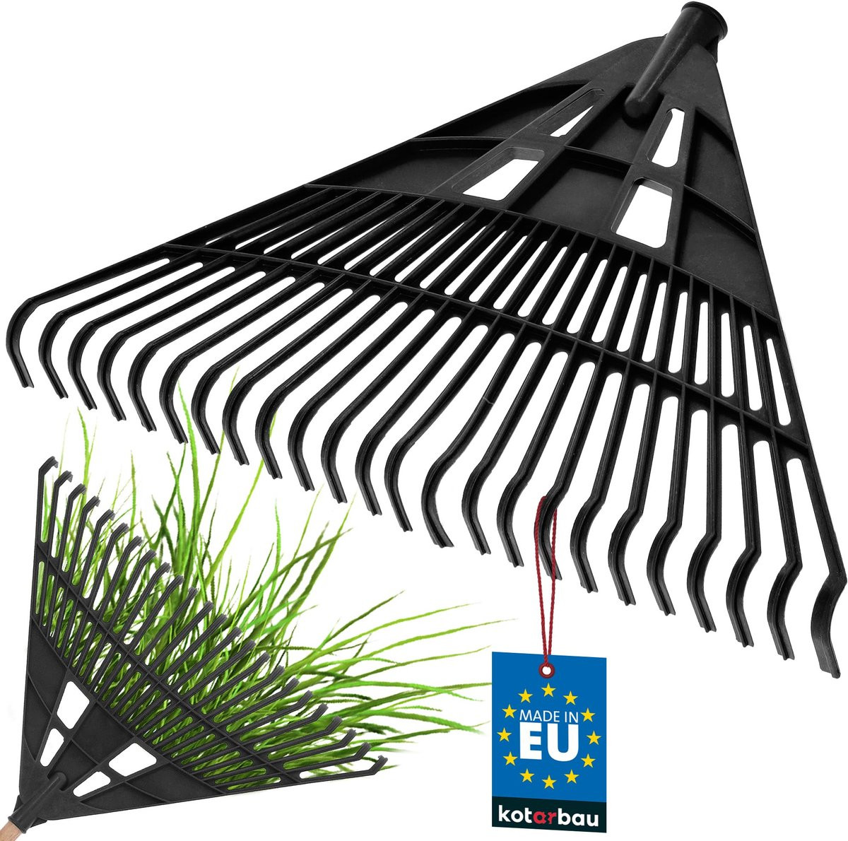 KOTARBAU Bladhark van kunststof, 61 cm, Zwart, zonder steel