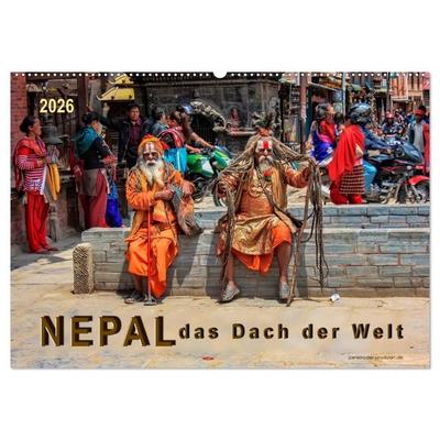Nepal - das Dach der Welt (Wandkalender 2026 DIN A2 quer), CALVENDO Monatskalender