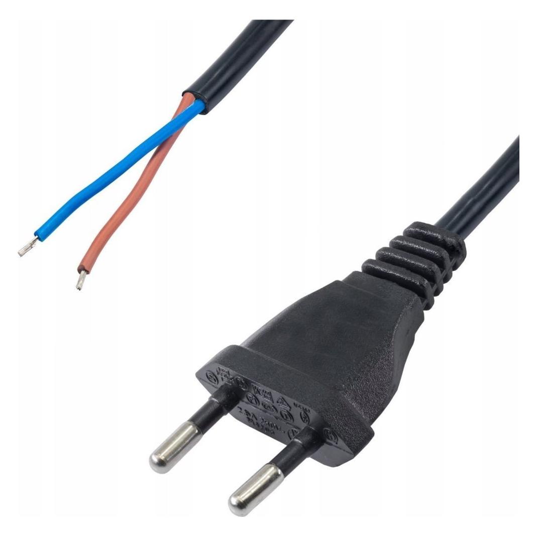 Akyga AK-OT-05A Strom Netzkabel (1x Euro-Stecker - 1x offene Kabelenden) Schwarz (1.50 m) (AK-OT-05A)