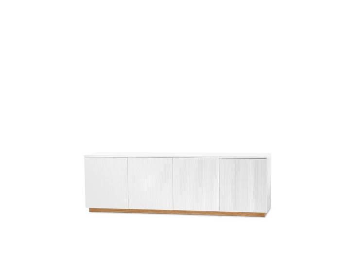 A2 Buffet Beam laqué blanc, socle en chêne huilé