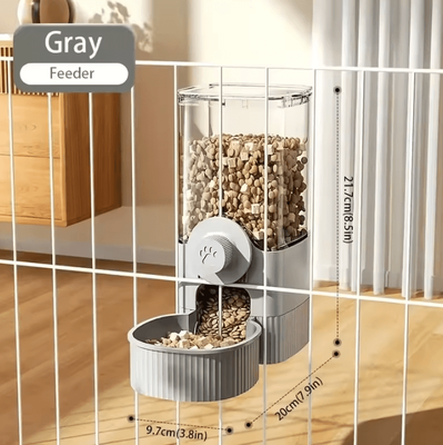 Inspire Curations Hanging Gravity Pet Feeder & Water Dispenser Set Automatic Food & Water Station For Cats, Dogs & Small Pets grey 1200ml