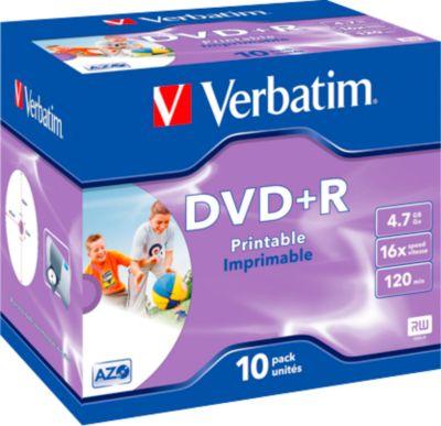 Verbatim® DVD+R, bis 16fach, 4,7 GB/120 min, 10 JewelCases