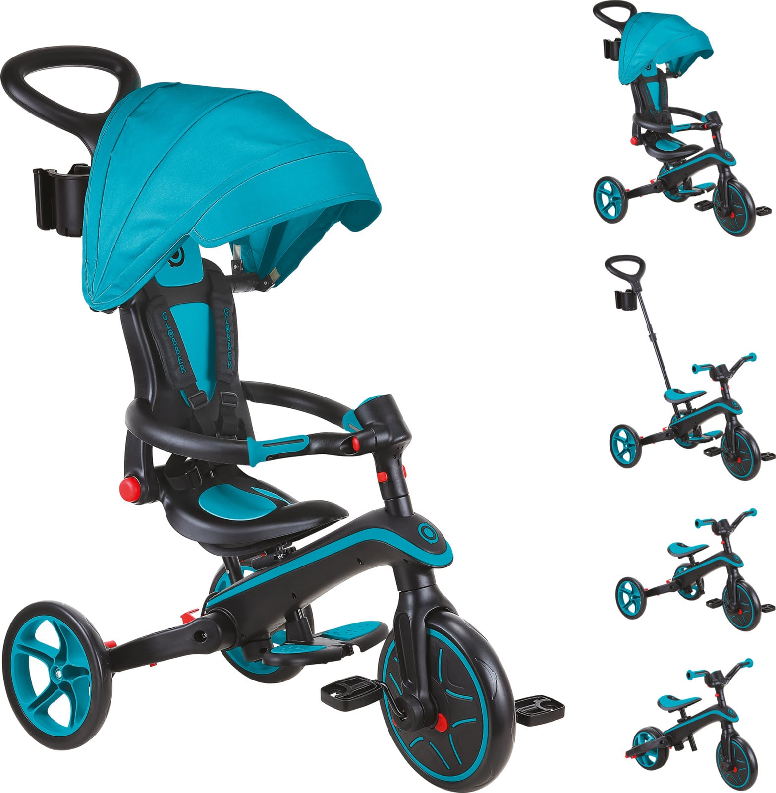 Globber 4-in-1 opvouwbare driewieler kinderfiets - Teal