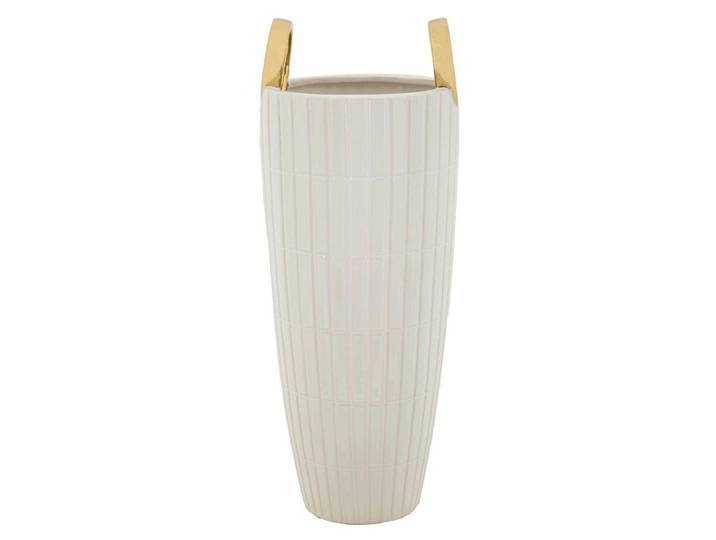Vase Shopping Weiß/Goldfarben B: 18 cm