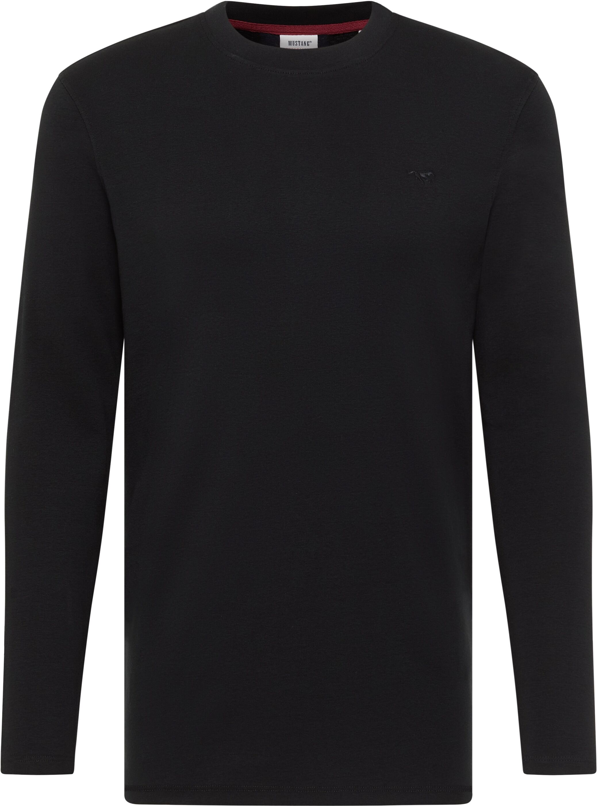 Langarmshirt MUSTANG "Herren Style Arlington", Herren, Gr. 3XL, schwarz, Strick, 100% Baumwolle, Rundhals, Shirts Langarmshirt schwarz 3XL