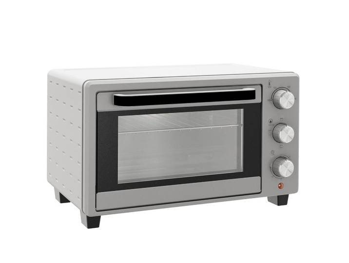 Homcom 21L Mini-Ofen, 1400W, einstellbar von 100-230°C, 60-Minuten-Timer, Silber – inklusive Krümelschublade, Backblech & Grillrost, Silberfarben, Metall, 38.5x29x46 cm, backofengeeignet, Kochgeschirr, Töpfe, Diverse Spezialtöpfe