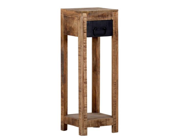 Beistelltisch BARNEY Ø 27,5/80 cm Mango Massivholz/schwarz