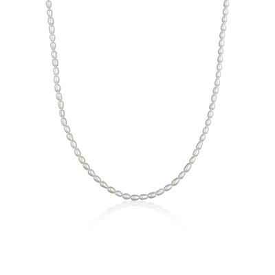 Silberkette NENALINA "Halskette Zeitlos Klassik Süßwasserzuchtperlen 925 Silber" Gr. 60, silber, Halsketten, Damen, 60, Silber 925 (Sterlingsilber), Silberkette