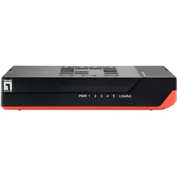 LevelOne GSW-0507v2 (5 Ports), Netzwerk Switch, Rot, Schwarz