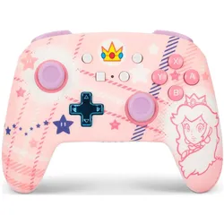 PowerA Enhanced Wireless Controller Princess Peach Plaid (Switch, Switch Lite, Switch OLED), Gaming Controller, Rosa, Mehrfarbig, Violett, Pink