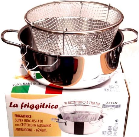 metalsomma 803/24 Pentola Friggitrice Con Cestello 24 Cm In Acciaio Inox