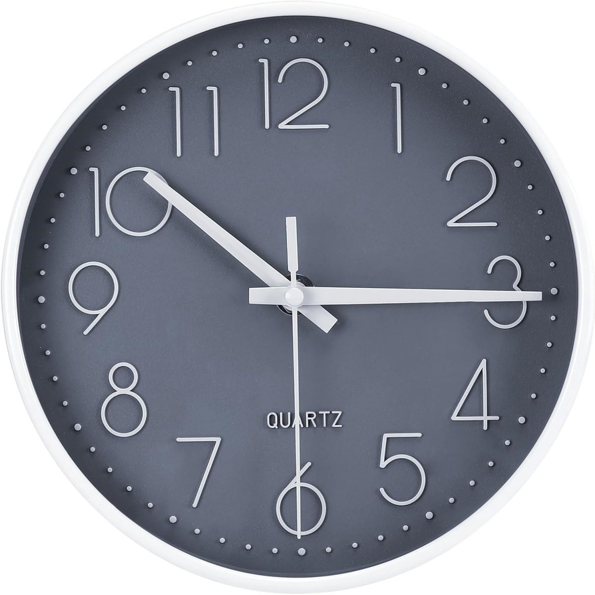 EXCITAT Analoge Wandklok - Ronde Stille Wandklok - Grijs - Diameter: 20 cm