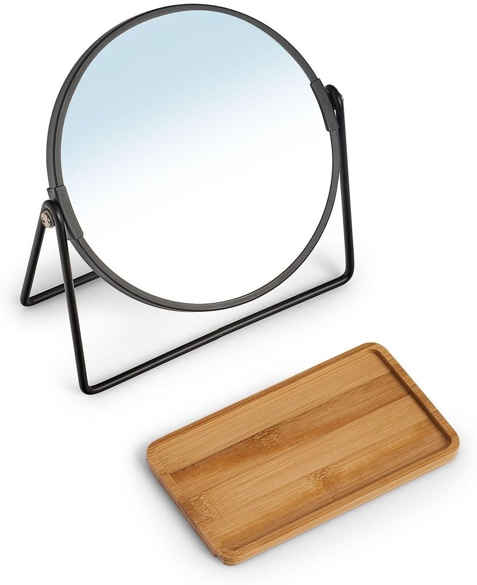 Kosmetikspiegel ZELLER PRESENT "Zeller Present", schwarz, H:20,5cm, Holz, Spiegel, Kosmetikspiegel schwarz B/H/T: 20,5cm