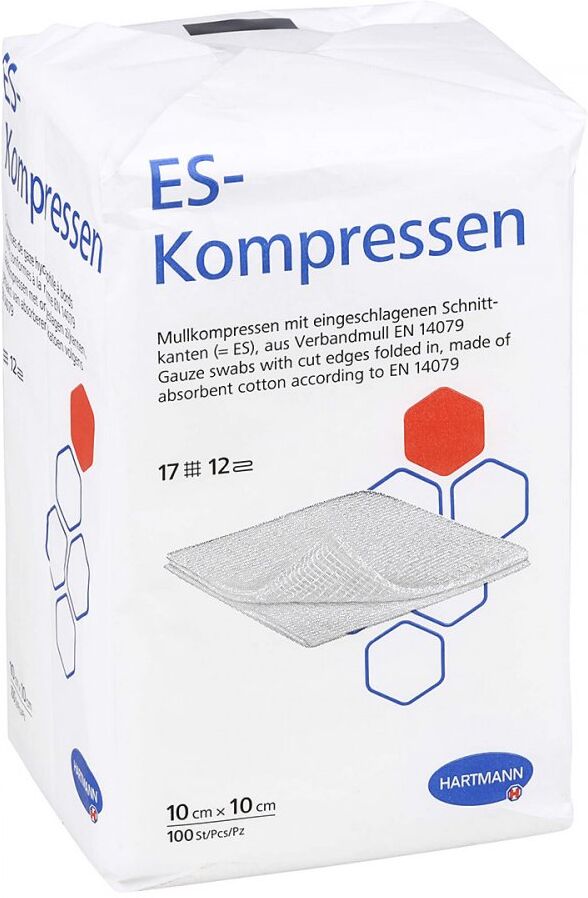 Es-kompressen unsteril 10x10 cm 12fach
