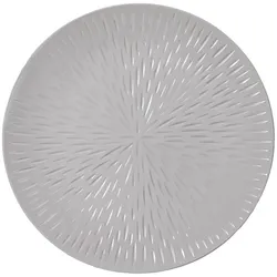 Dekoteller 33cm Kunststoff mit Strahlen Muster - Grau
