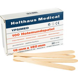Holthaus Holzspatel Ypsimed Mundspatel, 150 x 18mm, unsteril, 100 Stück