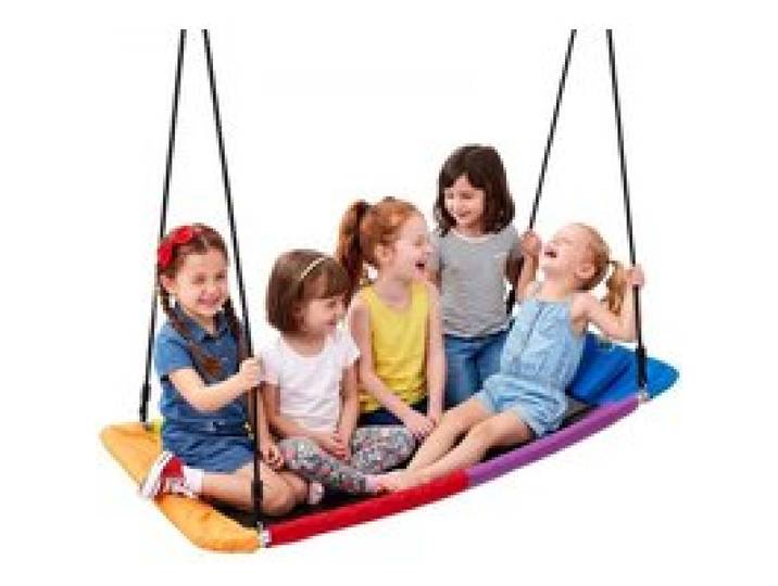 VEVOR Nestschaukel 149x77 cm Tellerschaukel Familienschaukel 317 kg Bunt, für Outdoor & Indoor, Schaukelsitz aus 900D Oxford-Gewebe mit 2 Aufhängegurten, Verstellbaren Seilen & Abgerundeten Kanten