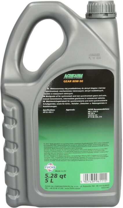 Fuchs Oil Getriebeöl FUCHS 602029393 AGRIFARM G.80W90 5L