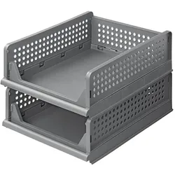 ProPlus Küchenregal-Organizer 2-lagig, stapelbar, Küchen Organizer, Grau