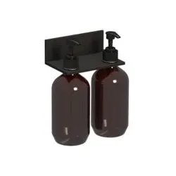 Laufen ASSIST Ablage H383AS04500001 166x101 mm, 2 Seifenspender, schwarz matt