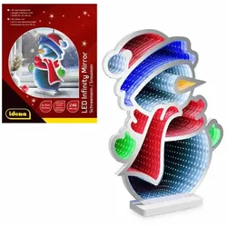 Idena LED Infinity Mirror Schneemann 35x8x45cm mit Netzteil