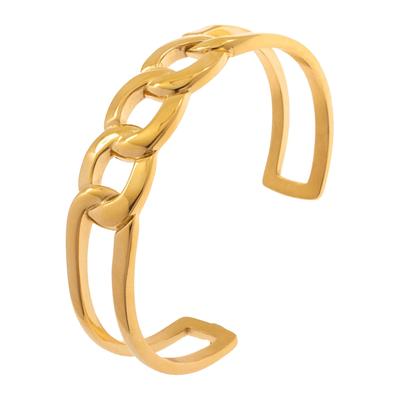 Armspange JOBO "offener Armreif", gold (goldfarben), Armbänder, Damen, Edelstahl, Armspange, Edelstahl goldfarben beschichtet