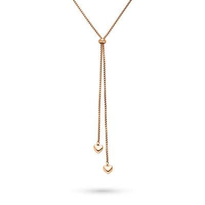 Lange Kette TAMARIS "Schmuck Geschenk Edelstahl Halskette Tiny Steel Heart, Herz", rosa (roségoldfarben), Halsketten, Damen, Edelstahl, L: 80 B: 1,8mm, B:1,8mm